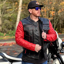 Load image into Gallery viewer, Vincent Men's Cafe Style Leather Jacket
