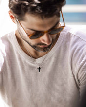 Load image into Gallery viewer, Stone Cross Pendant - Sterling Silver Set
