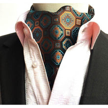 Load image into Gallery viewer, Vintage Bleu Silk Ascot/Cravat Tie
