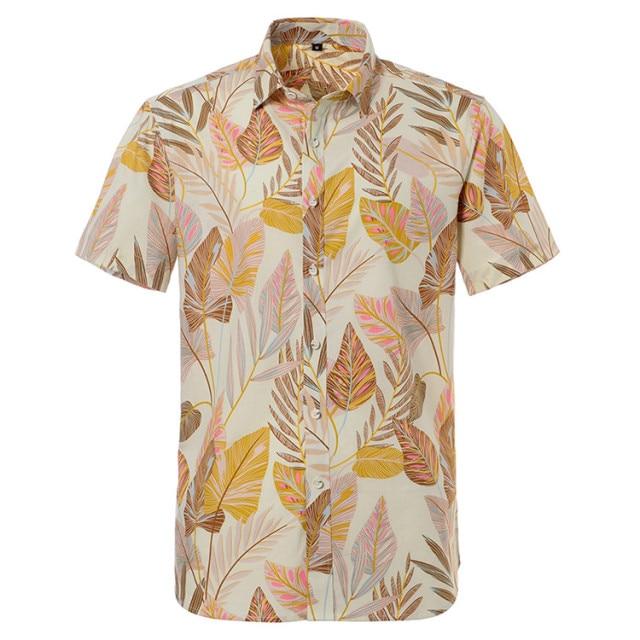 Vintage Palm Hawaiian Cotton Short Sleeve Shirt