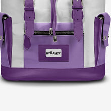Load image into Gallery viewer, Violet &amp; White Couture Eco Backpack – BYMANYC ® New York (Handmade in Italy)

