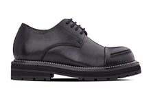 Load image into Gallery viewer, TOTO - W0982 - 3.3 Inches Taller (Black) - Low Top Chunky Sole Cap-Toe Casual Derbies
