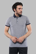 Load image into Gallery viewer, Patterned Grey Men's Polo T-Shirt | Wessi
