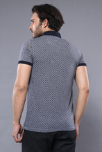 Load image into Gallery viewer, Navy Blue Polo Printed Men T-Shirt | Wessi
