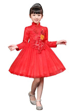 Load image into Gallery viewer, Peacock Princess Embroidered Cheongsam Dress for Girls 3-10
