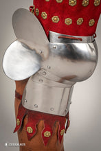 Load image into Gallery viewer, Splinted Leg Armour Suede Leather Red
