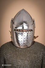 Load image into Gallery viewer, Bascinet Helmet with Visor 2mm Polished
