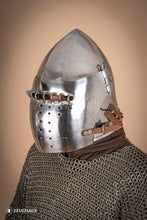 Load image into Gallery viewer, Bascinet Helmet with Visor 2mm Polished
