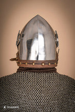Load image into Gallery viewer, Bascinet Helmet with Visor 2mm Polished
