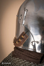 Load image into Gallery viewer, Bascinet Helmet with Visor 2mm Polished
