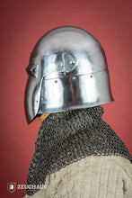 Load image into Gallery viewer, Bascinet Helmet 14th Cent. 2mm Polished
