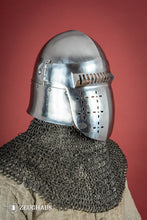 Load image into Gallery viewer, Bascinet Helmet 14th Cent. 2mm Polished
