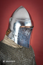 Load image into Gallery viewer, Full Visor Bascinet Helmet 2mm Polished
