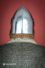 Load image into Gallery viewer, Full Visor Bascinet Helmet 2mm Polished

