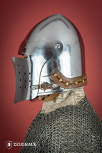 Load image into Gallery viewer, Full Visor Bascinet Helmet 2mm Polished
