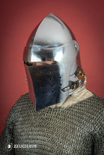Load image into Gallery viewer, Full Visor Bascinet Helmet 2mm Polished
