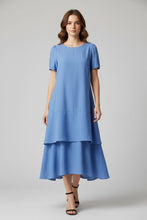 Load image into Gallery viewer, Women's Plus-Size Patchwork Maxi Dress – Relaxed Fit Casual Skirt
