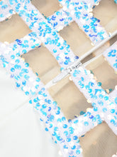 Load image into Gallery viewer, White Sequin Off-Shoulder Evening Gown For Women, Slim Fit, Midtown, BYMANYC New York.
