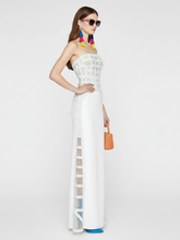 Load image into Gallery viewer, White Sequin Off-Shoulder Evening Gown For Women, Slim Fit, Midtown, BYMANYC New York.
