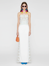 Load image into Gallery viewer, White Sequin Off-Shoulder Evening Gown For Women, Slim Fit, Midtown, BYMANYC New York.
