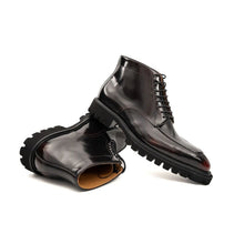 Load image into Gallery viewer, Wine Patent Lug Sole Ankle Boot
