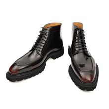 Load image into Gallery viewer, Wine Patent Lug Sole Ankle Boot
