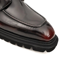 Load image into Gallery viewer, Wine Patent Lug Sole Ankle Boot

