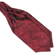 Load image into Gallery viewer, Wine Red Paisley Gentleman Collection Ascot/Cravat Tie
