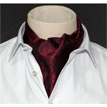 Load image into Gallery viewer, Wine Red Paisley Gentleman Collection Ascot/Cravat Tie
