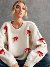 Load image into Gallery viewer, Women Cute Red Bow Decor Christmas Sweater | NCS
