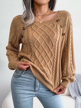 Load image into Gallery viewer, Women's Casual Solid Cable Knit Sweater | NCS
