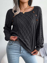 Load image into Gallery viewer, Women's Casual Solid Cable Knit Sweater | NCS
