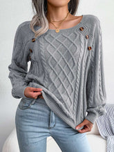 Load image into Gallery viewer, Women's Casual Solid Cable Knit Sweater | NCS
