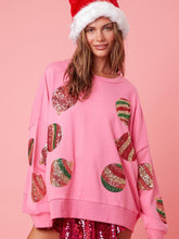 Load image into Gallery viewer, Women’s Christmas Sequin Embroidered Oversized Long Sleeve Sweatshirt | NCS
