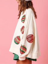 Load image into Gallery viewer, Women’s Christmas Sequin Embroidered Oversized Long Sleeve Sweatshirt | NCS
