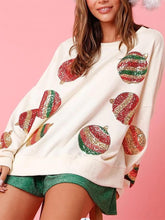 Load image into Gallery viewer, Women’s Christmas Sequin Embroidered Oversized Long Sleeve Sweatshirt | NCS

