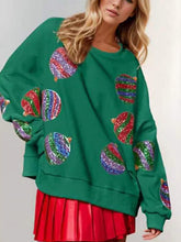 Load image into Gallery viewer, Women’s Christmas Sequin Embroidered Oversized Long Sleeve Sweatshirt | NCS
