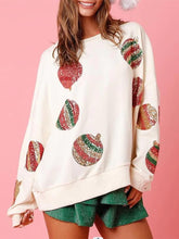 Load image into Gallery viewer, Women’s Christmas Sequin Embroidered Oversized Long Sleeve Sweatshirt | NCS

