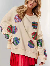 Load image into Gallery viewer, Women’s Christmas Sequin Embroidered Oversized Long Sleeve Sweatshirt | NCS
