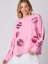 Load image into Gallery viewer, Women’s Christmas Sequin Embroidered Oversized Long Sleeve Sweatshirt | NCS
