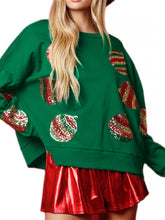 Load image into Gallery viewer, Women’s Christmas Sequin Embroidered Oversized Long Sleeve Sweatshirt | NCS
