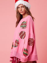 Load image into Gallery viewer, Women’s Christmas Sequin Embroidered Oversized Long Sleeve Sweatshirt | NCS
