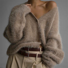 Load image into Gallery viewer, Women’s Faux Mink Relaxed Fit Oversized Cardigan Sweater | NCS
