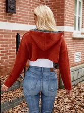 Load image into Gallery viewer, Women’s Halloween Letter Jacquard Cropped Hoodie Sweater | NCS
