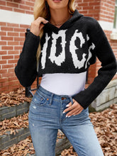 Load image into Gallery viewer, Women’s Halloween Letter Jacquard Cropped Hoodie Sweater | NCS
