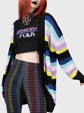 Load image into Gallery viewer, Women's Halloween Striped Knit Cardigan Sweater | NCS
