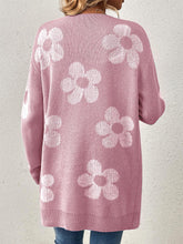Load image into Gallery viewer, Women's Mid-Length Floral V-Neck Long Sleeve Knit Cardigan | NCS
