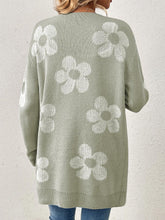 Load image into Gallery viewer, Women's Mid-Length Floral V-Neck Long Sleeve Knit Cardigan | NCS
