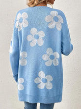 Load image into Gallery viewer, Women's Mid-Length Floral V-Neck Long Sleeve Knit Cardigan | NCS
