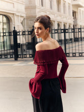 Load image into Gallery viewer, Women's Off-Shoulder Buttoned Slim Fit Knit Sweater | NCS
